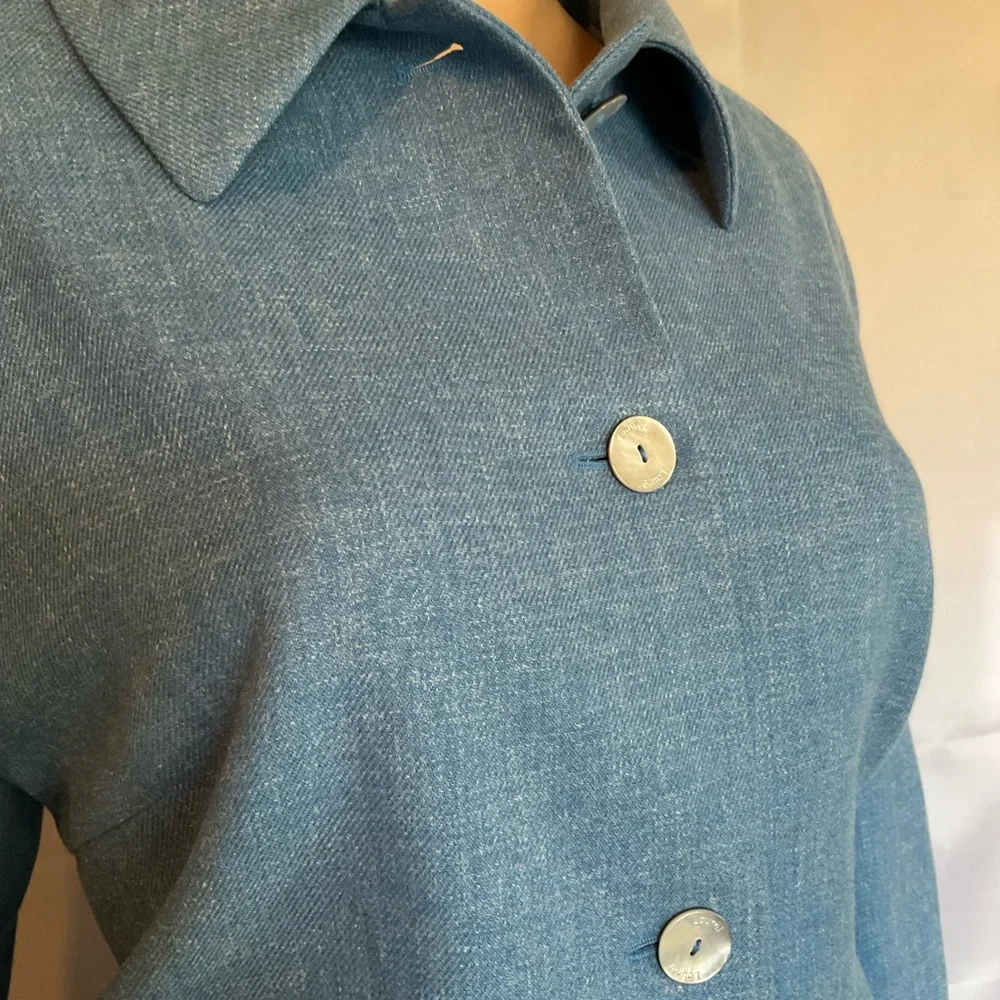 Laurèl Escada Cashmere Linen Wool Blend Skirt Suit Blue 40 10 - Picture 6 of 9